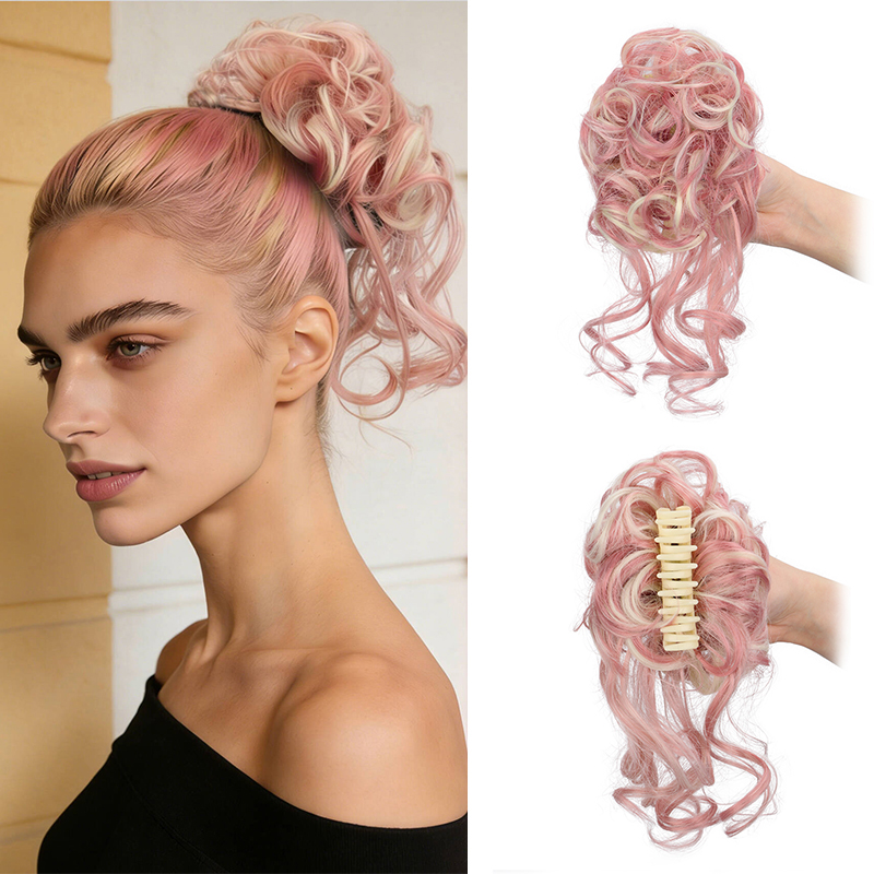 Claw Clip Messy Bun Hair Piece - Синтетический кудрявый пучок для волос с
