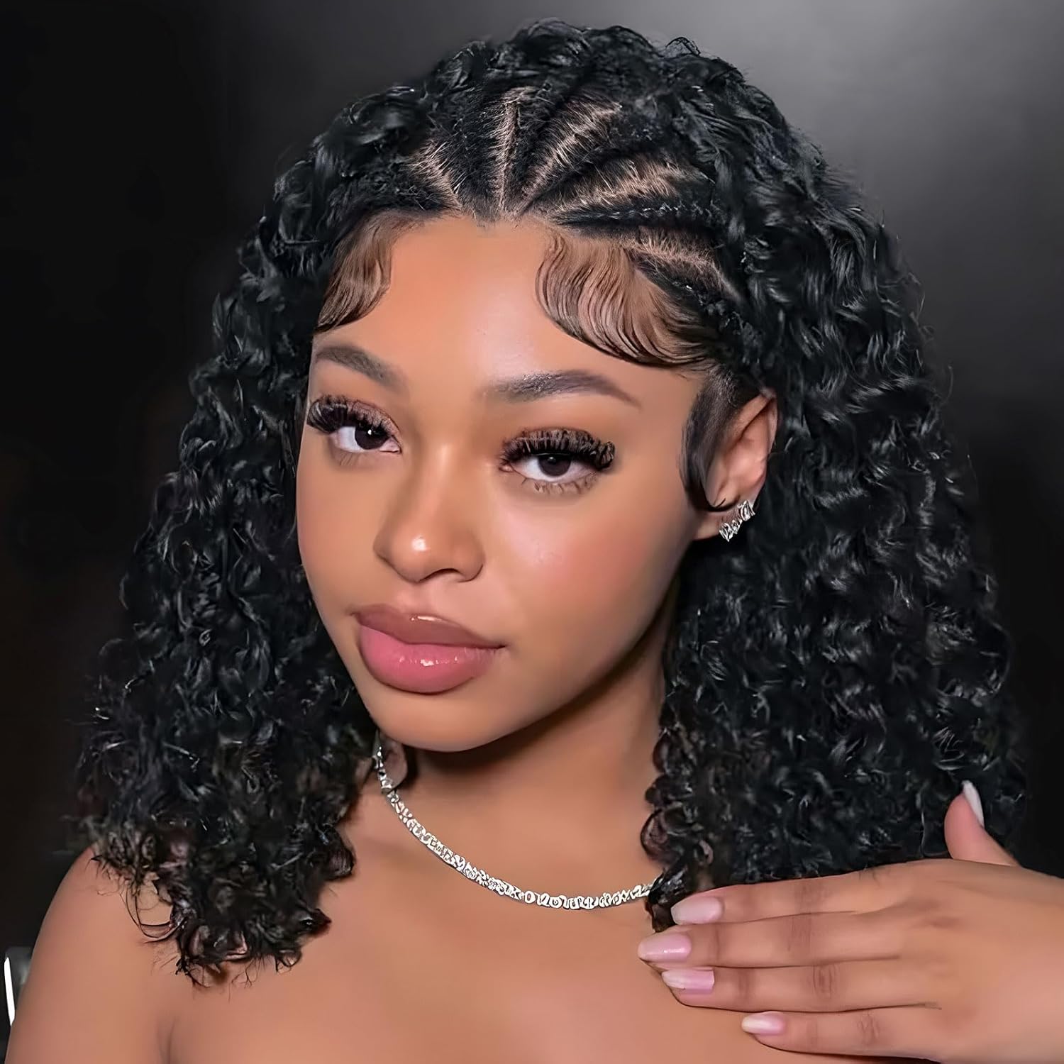Glueless Wear And Go Human Hair Wig - Парик-боб с косичками корнроу, глубокие кудри,