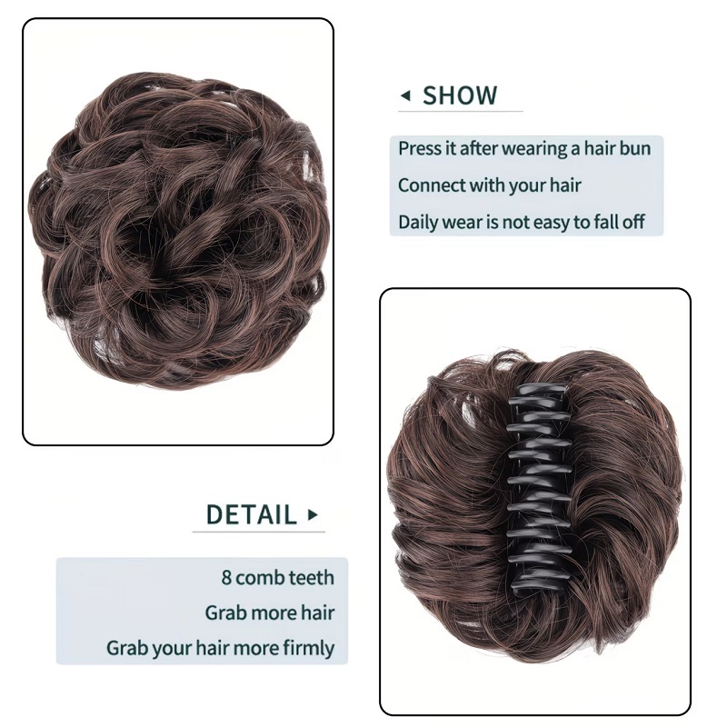 Синтетический небрежный пучок- – обзор и цена Claw Clip Messy Bun Hair Piece