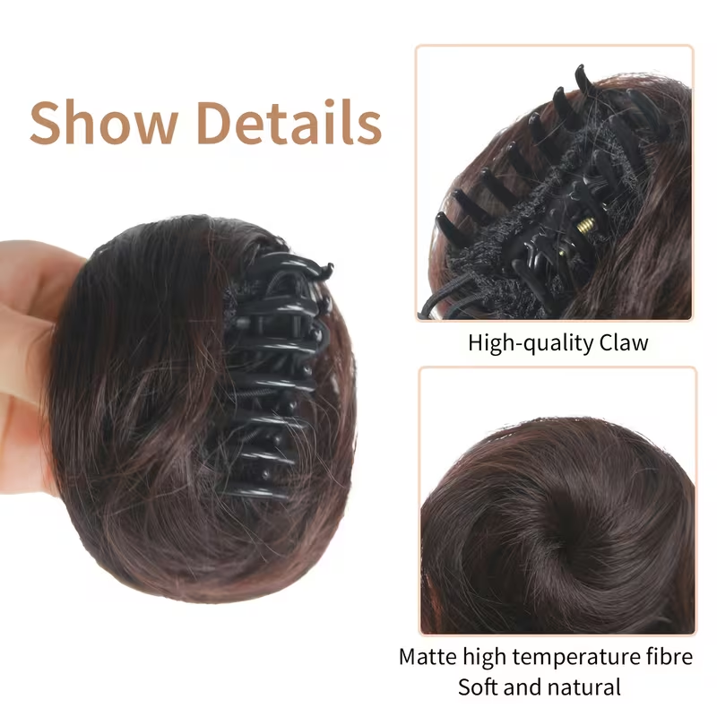 Заколка-краб для волос с синте – обзор и цена Claw Clip Messy Bun Hair Piece