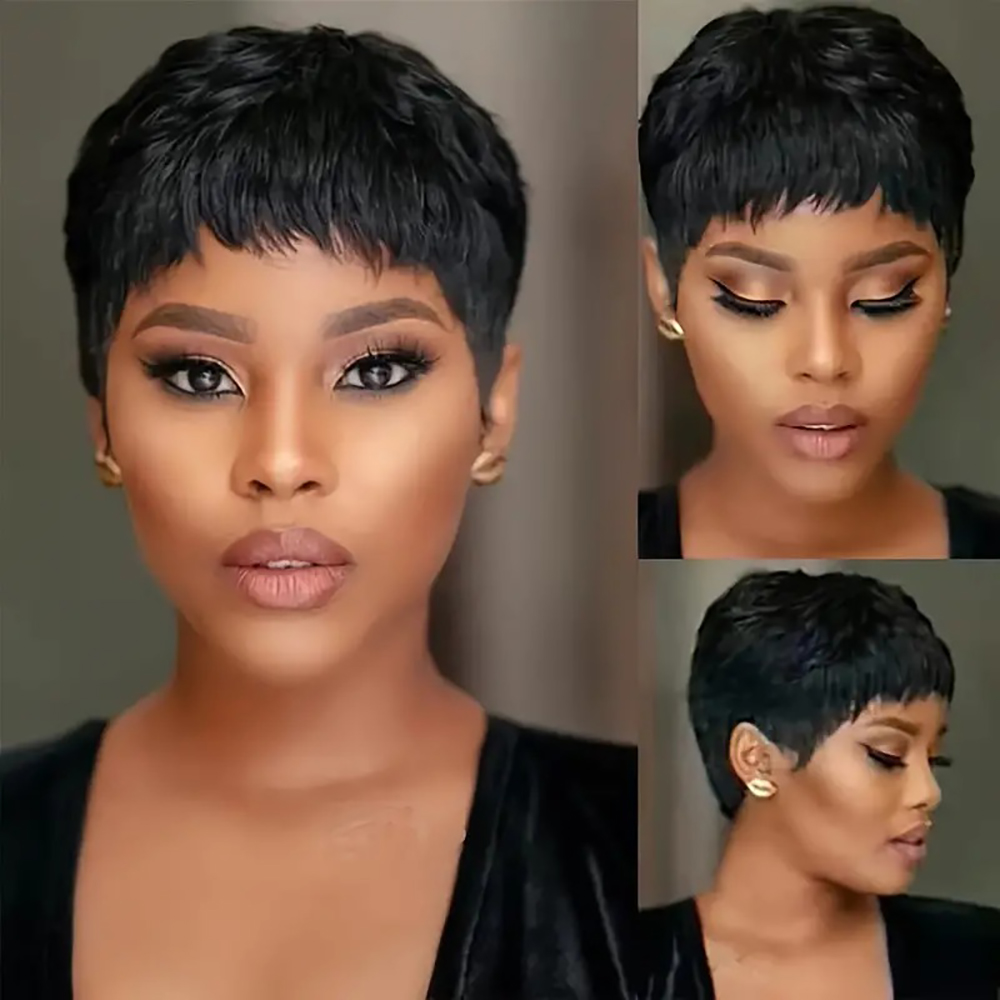 Короткие прямые парики из нату – обзор и цена Short Pixie Cut Wig Human Hair Cheap