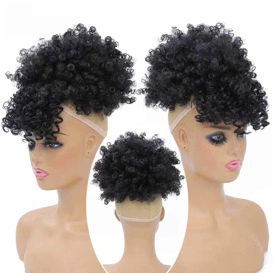 Короткий хвост на шнурке с чел – обзор и цена Drawstring Afro Curly Puff Ponytail