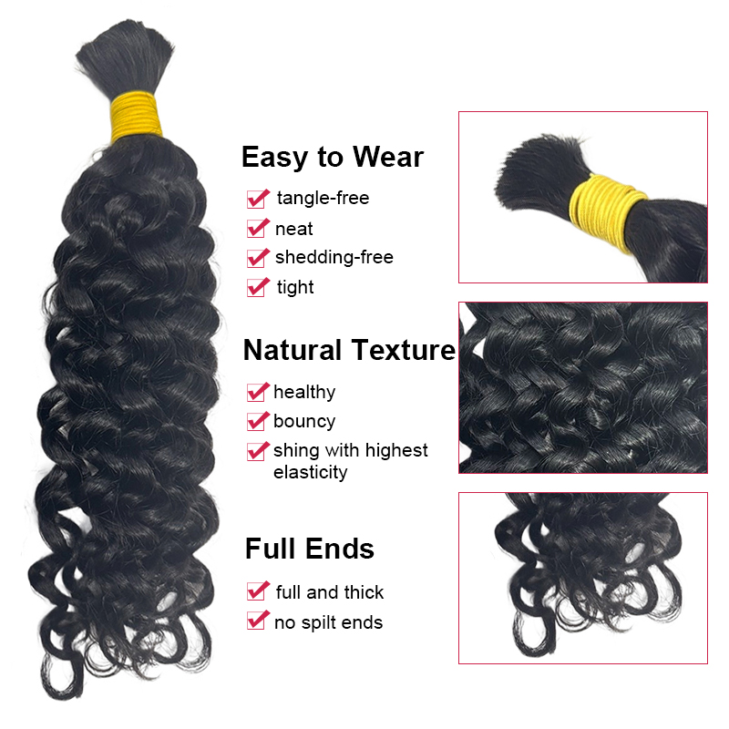 Натуральные волосы для плетени – обзор и цена Water Wave Bulk Human Hair For Braiding