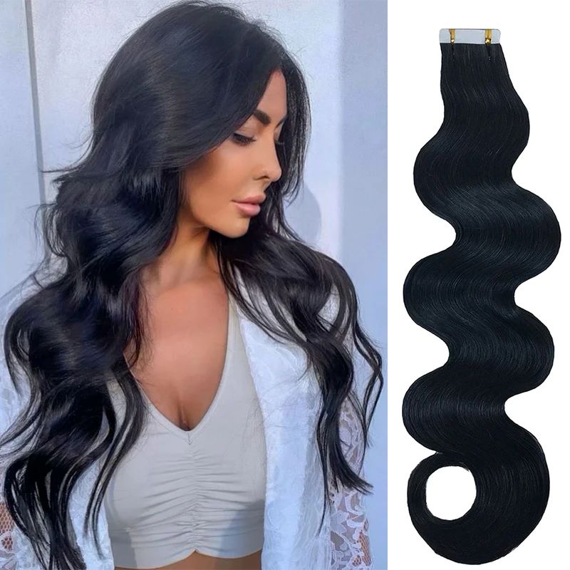 Длинная волнистая лента для на – обзор и цена Invisible Tape In Extensions Real Hair