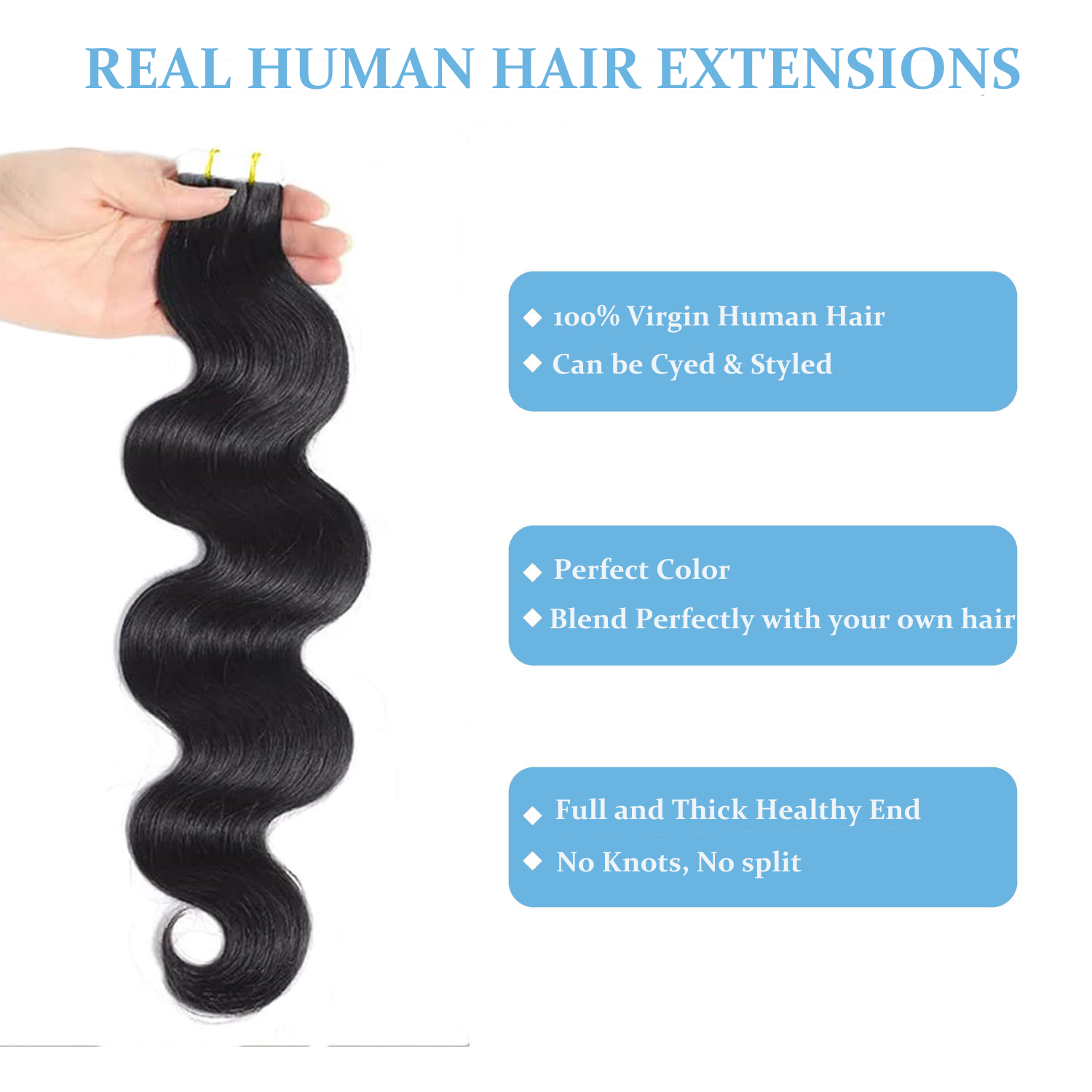 Невидимые ленточные накладные  – обзор и цена Invisible Tape In Extensions Real Hair