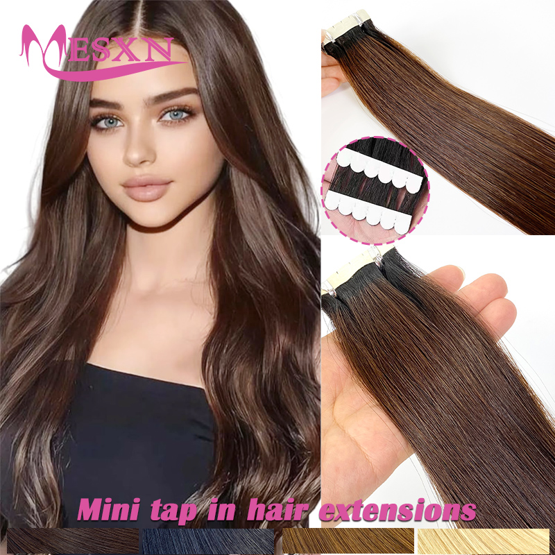 Мини-накладные пряди из натура – обзор и цена Invisible Tape In Extensions Real Hair