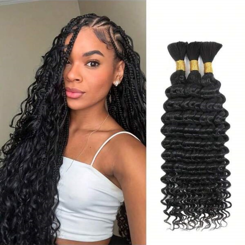 2 пучка человеческих волос с в – обзор и цена Water Wave Bulk Human Hair For Braiding