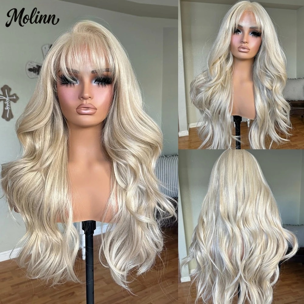Синтетический парик с челкой и – обзор и цена 613 Blonde Body Wave Lace Front Wig